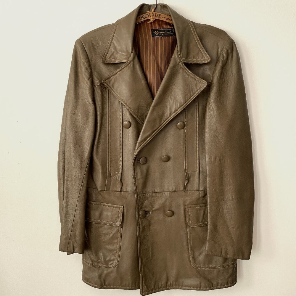 Vintage Leather Blazer Coat